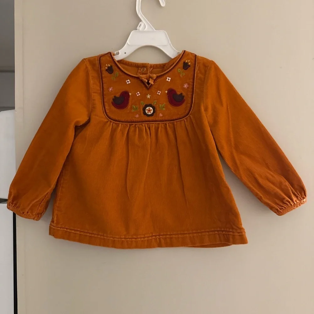Gymboree Orange Embroidered Blouse Y2k